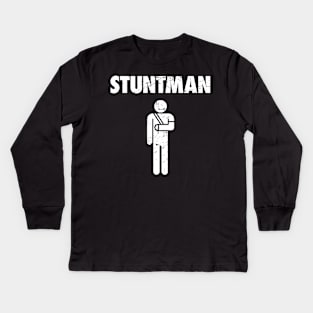 Stuntman Fractured Broken Wrist Get Well Gift Kids Long Sleeve T-Shirt